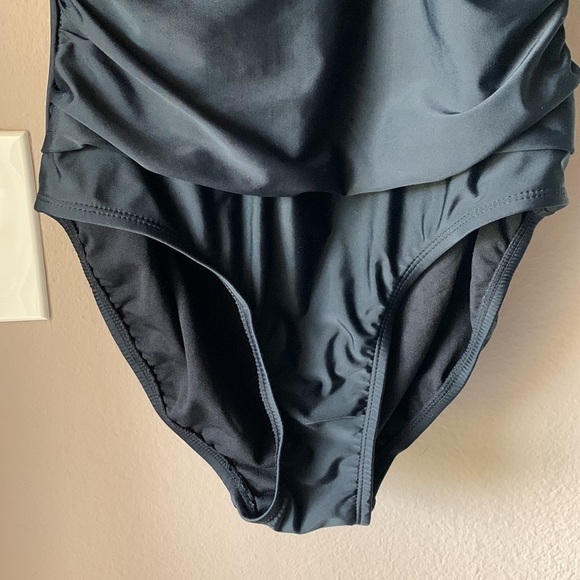 KONA SOL Black Crochet Flounce Strapless One Piece Swimsuit - Picture 8 of 12